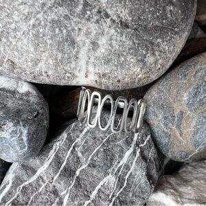 Stainless Steel Silver Open Loop Ring